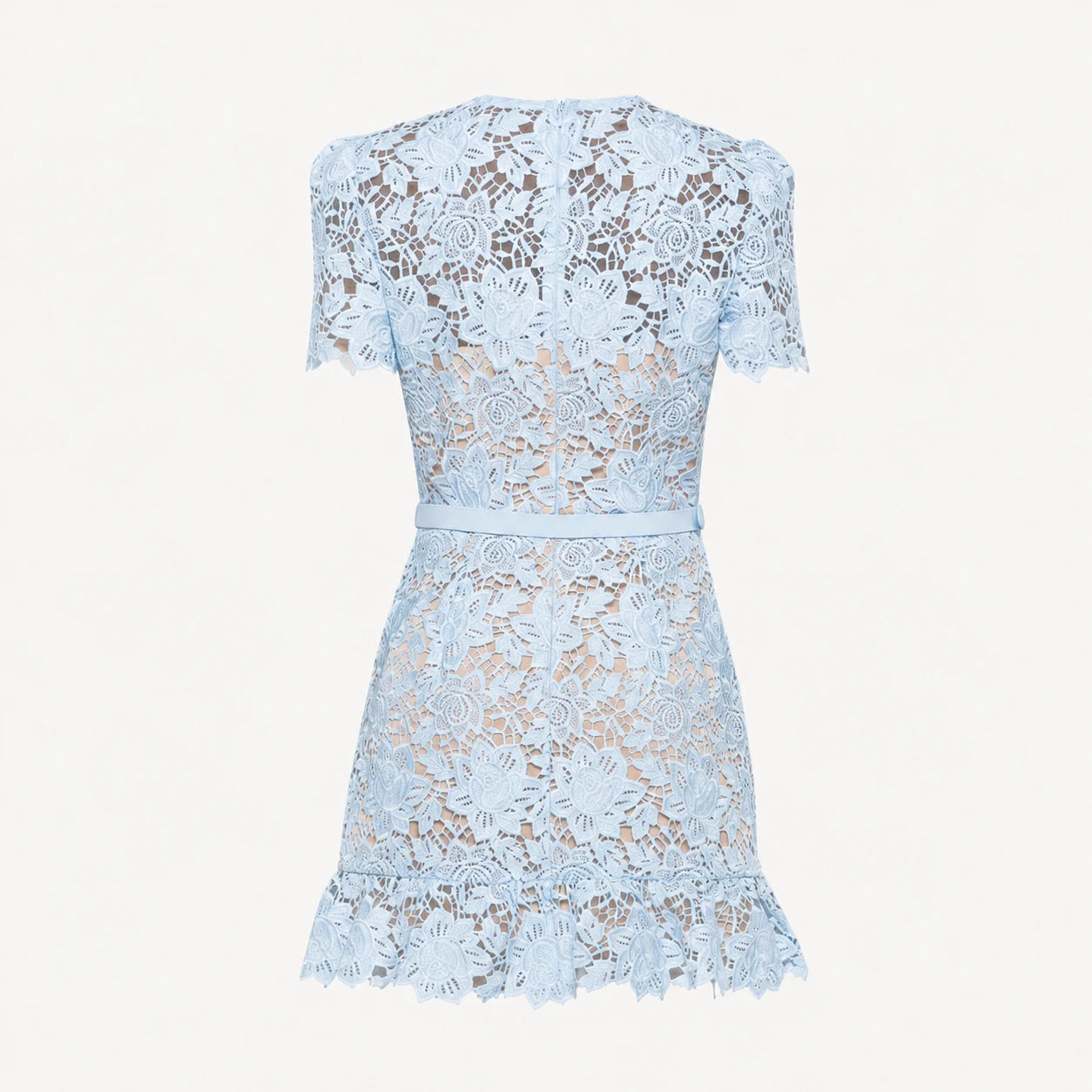 Robe florale brodée à manches courtes