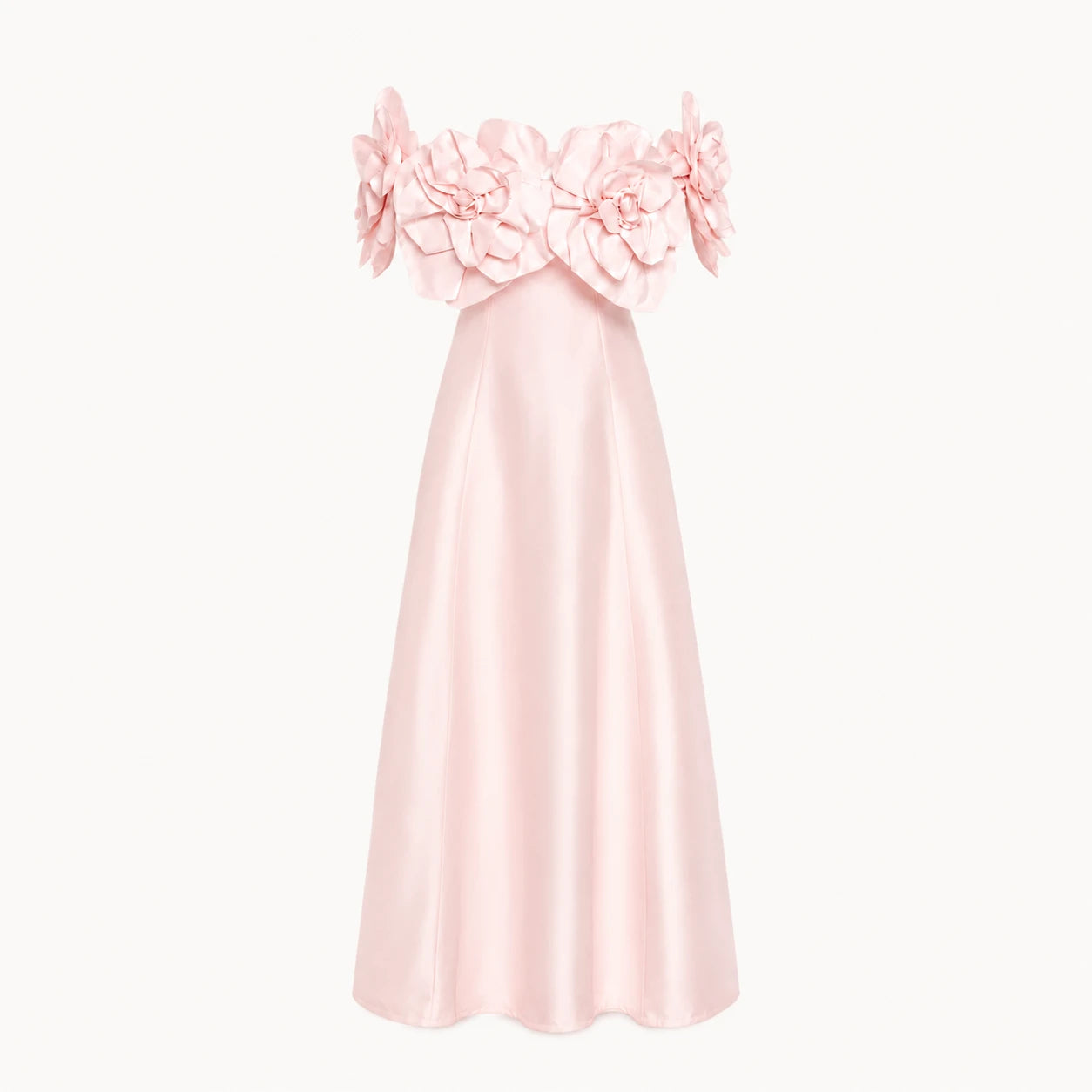 Robe midi épaules dénudées à détails floraux