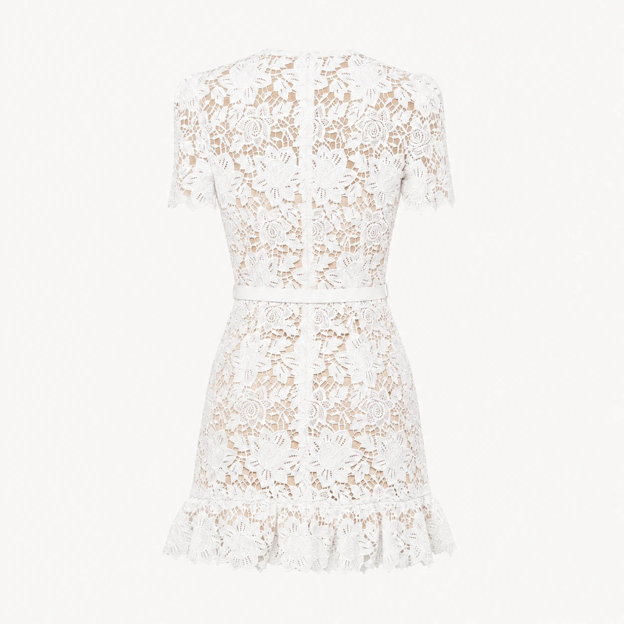 Robe florale brodée à manches courtes